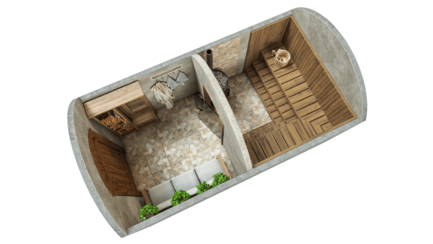 Saun 9,7 m² STANDARDPAKETT